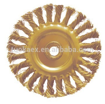 Non sparking Brass knot wire cleaning wheel brush for flammable environment