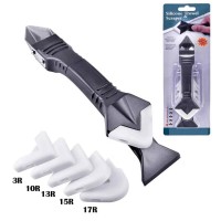 3 In 1 Silicone Grout Sealant Caulking Finishing Tools Set Kit,Corner Caulk Removal Tool Kit